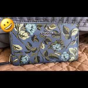 Coach Floral full zip wallet